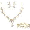 3Pcs-Clear Gold-Tone