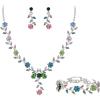 3Pcs-Multicolor Silver-Tone