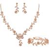 3Pcs-Peach Morganite Color Rose-Gold-Tone