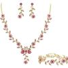 3Pcs-Pink Gold-Tone