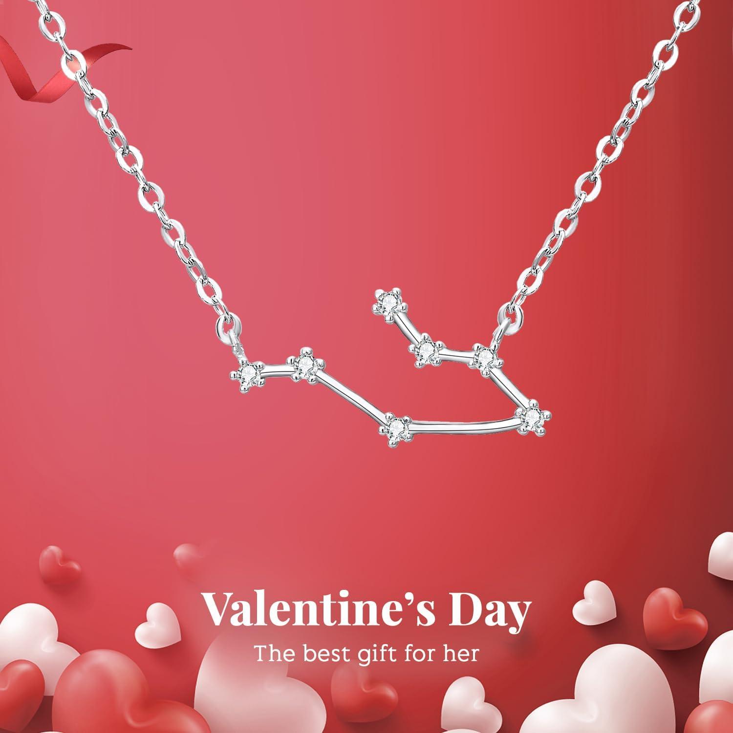 imageBriLove Gifts for Mom Women 925 Sterling Silver CZ Horoscope Zodiac 12 Constellation Astrology Pendant Necklace for Mothers DayValentines DayBirthdayChristmasAnniversaryGemini
