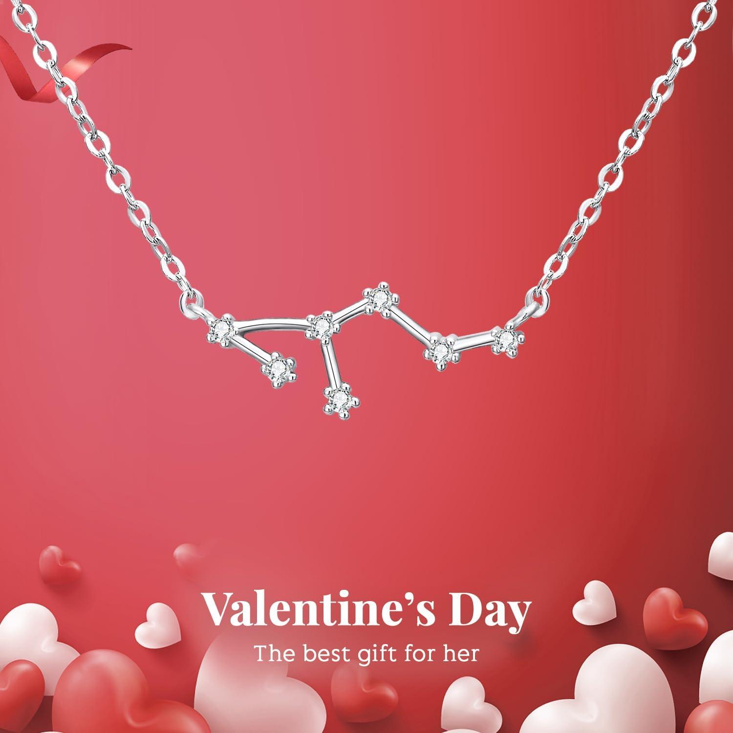 imageBriLove Gifts for Mom Women 925 Sterling Silver CZ Horoscope Zodiac 12 Constellation Astrology Pendant Necklace for Mothers DayValentines DayBirthdayChristmasAnniversaryLeo