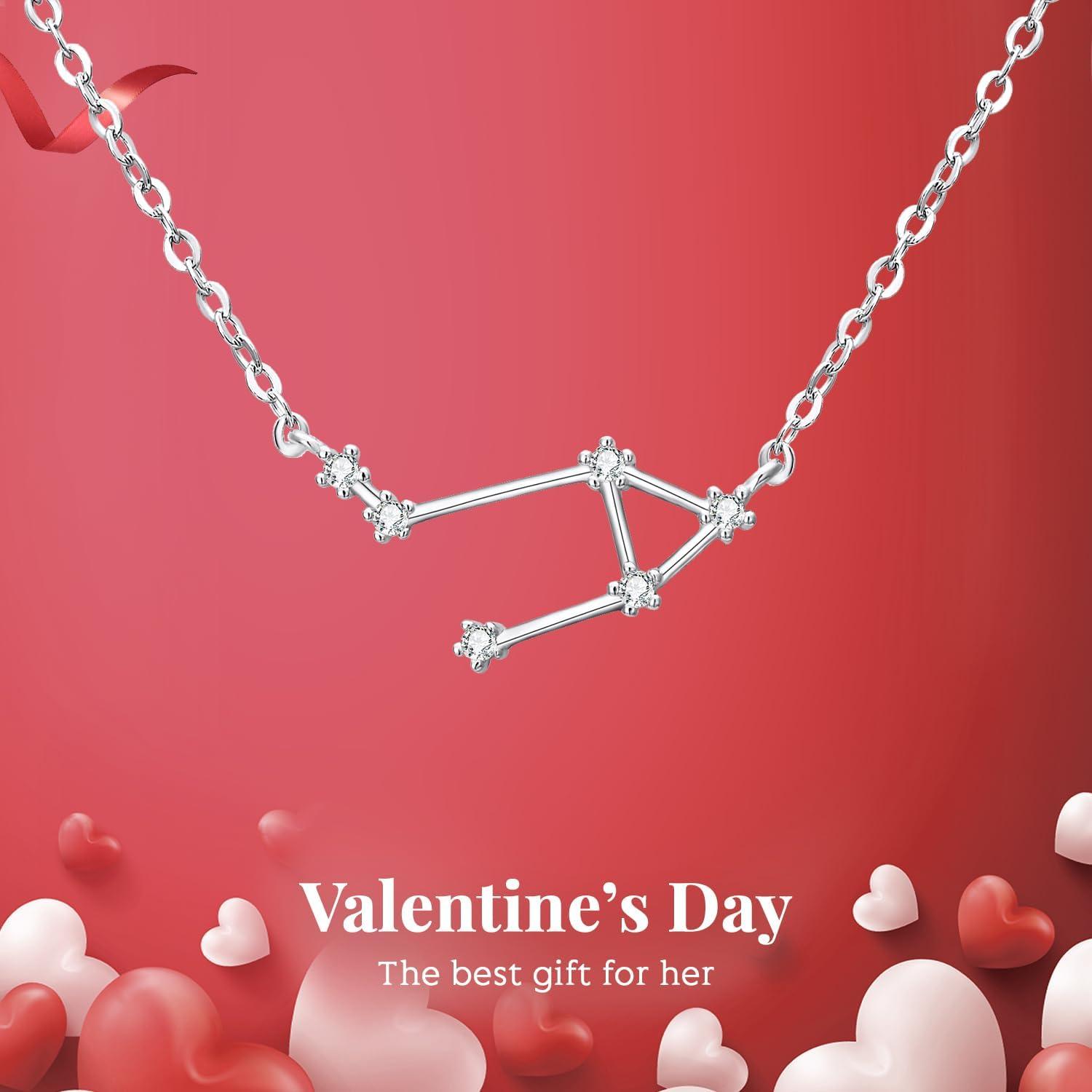 imageBriLove Gifts for Mom Women 925 Sterling Silver CZ Horoscope Zodiac 12 Constellation Astrology Pendant Necklace for Mothers DayValentines DayBirthdayChristmasAnniversaryLibra