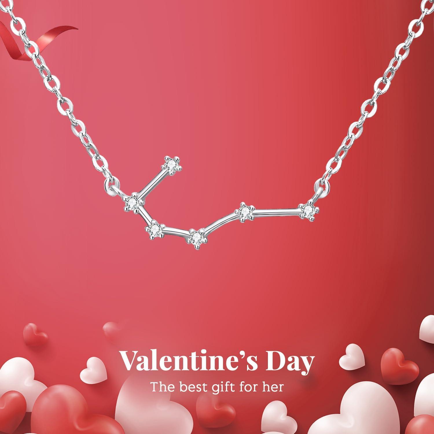 imageBriLove Gifts for Mom Women 925 Sterling Silver CZ Horoscope Zodiac 12 Constellation Astrology Pendant Necklace for Mothers DayValentines DayBirthdayChristmasAnniversaryCancer