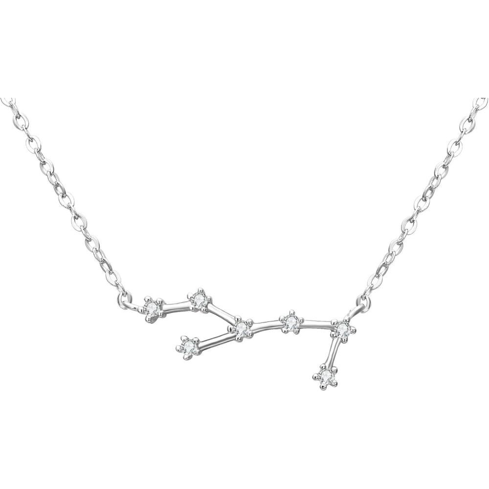 imageBriLove Gifts for Mom Women 925 Sterling Silver CZ Horoscope Zodiac 12 Constellation Astrology Pendant Necklace for Mothers DayValentines DayBirthdayChristmasAnniversaryVirgo