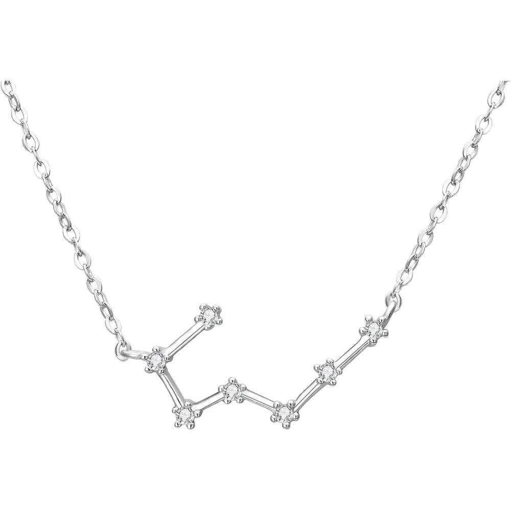 imageBriLove Gifts for Mom Women 925 Sterling Silver CZ Horoscope Zodiac 12 Constellation Astrology Pendant Necklace for Mothers DayValentines DayBirthdayChristmasAnniversaryTaurus