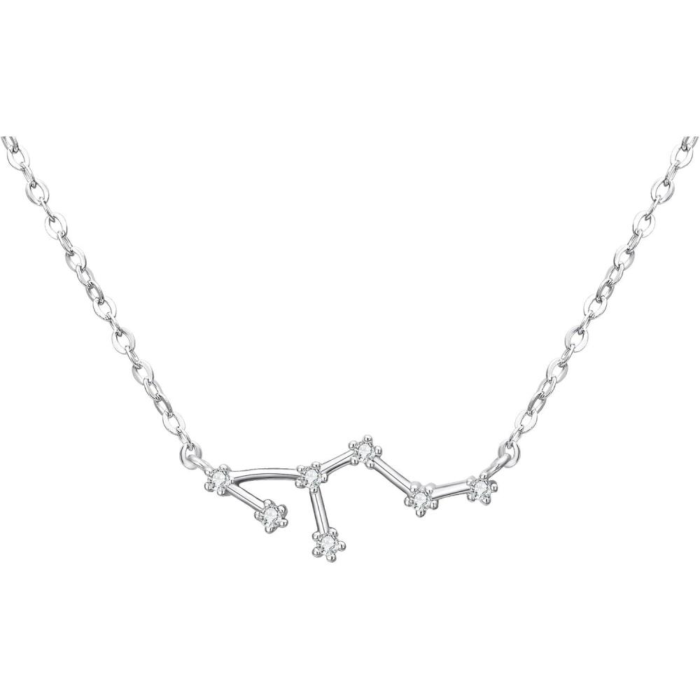imageBriLove Gifts for Mom Women 925 Sterling Silver CZ Horoscope Zodiac 12 Constellation Astrology Pendant Necklace for Mothers DayValentines DayBirthdayChristmasAnniversaryLeo