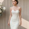 imageBriLove Wedding Gorgeous Shiny Teardrop CZ Pendant Necklace Leaf Dangle Earrings Jewelry Set for Women Bride BridesmaidClear