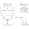 imageBriLove Wedding Gorgeous Shiny Teardrop CZ Pendant Necklace Leaf Dangle Earrings Jewelry Set for Women Bride BridesmaidClear