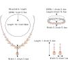 imageBriLove Wedding Gorgeous Shiny Teardrop CZ Pendant Necklace Leaf Dangle Earrings Jewelry Set for Women Bride BridesmaidPeach SilverTone