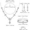 imageBriLove Wedding Jewelry Set for Women YNecklace Tennis Bracelet Dangle Earrings with AAA Cubic Zirconia Teardrop for Bridal Bridesmaid01Clear SilverTone