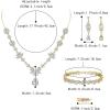 imageBriLove Wedding Jewelry Set for Women YNecklace Tennis Bracelet Dangle Earrings with AAA Cubic Zirconia Teardrop for Bridal Bridesmaid02ClearGoldToned