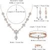 imageBriLove Wedding Jewelry Set for Women YNecklace Tennis Bracelet Dangle Earrings with AAA Cubic Zirconia Teardrop for Bridal Bridesmaid03Clear RoseGoldToned