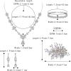 imageBriLove Wedding Jewelry Set for Women YNecklace Tennis Bracelet Dangle Earrings with AAA Cubic Zirconia Teardrop for Bridal Bridesmaidclear