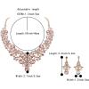 imageBriLove Womens Costume Elegant Crystal Flower Scroll Teardrop Statement Necklace Dangle Earrings Set for Wedding Party Prom AccessoriesPeach RoseGoldTone