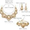 imageBriLove Womens Teardrop Crystal Statement Necklace Cluster Hollow Dangle Earrings Chain Bracelet Bib Jewellery Set for Wedding Bride BridesmaidChampagne GoldTone