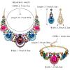 imageBriLove Womens Teardrop Crystal Statement Necklace Cluster Hollow Dangle Earrings Chain Bracelet Bib Jewellery Set for Wedding Bride BridesmaidMulti Colour GoldTone