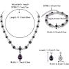 imageBriLove Womens Wedding Bridal Crystal Infinity Figure 8 Teardrop YNecklace Bracelet Earrings SetAmethyst Color SilverTone