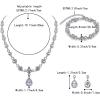 imageBriLove Womens Wedding Bridal Crystal Infinity Figure 8 Teardrop YNecklace Bracelet Earrings SetClear SilverTone