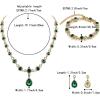 imageBriLove Womens Wedding Bridal Crystal Infinity Figure 8 Teardrop YNecklace Bracelet Earrings SetEmerald Color GoldTone