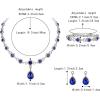 imageBriLove Womens Wedding Bridal Crystal Infinity Figure 8 Teardrop YNecklace Bracelet Earrings SetNavy Blue SilverTone