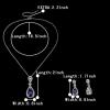 imageBriLove Womens Wedding Bridal Elegant Crystal Teardrop Pendant Necklace Dangle Earrings SetNavy Blue