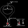 imageBriLove Womens Wedding Bridal Elegant Crystal Teardrop Pendant Necklace Dangle Earrings SetRuby Color