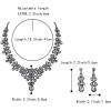 imageBriLove Womens Wedding Bridal Teardrop Cluster Crystal Statement Necklace Dangle Earrings Set for Bride Grey BlackTone