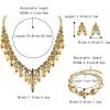 imageBriLove Womens Wedding Jewelry Set for Bridal Rhinestone Beaded Marquise Cluster Crystal Statement Necklace Dangle Earrings Link Bracelet04Champagne GoldTone
