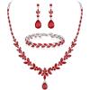 Ruby Color Silver-Tone
