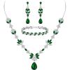 Emerald Color Silver-Tone