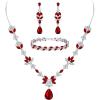 Ruby Color Silver-Tone
