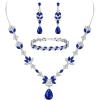 Sapphire Color Silver-Tone