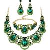 Emerald Color Gold-Tone