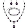 Amethyst Color Silver-Tone