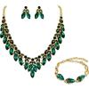 02-Emerald Color Gold-Tone
