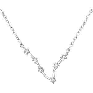 imageBriLove Gifts for Mom Women 925 Sterling Silver CZ Horoscope Zodiac 12 Constellation Astrology Pendant Necklace for Mothers DayValentines DayBirthdayChristmasAnniversaryPisces