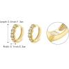 imageBriLove 14K Gold Plated Hoop Earrings for Women Mom 925 Sterling Silver CZ Six Stone Huggie Hoops Gifts for Daily WearMothers DayValentines DayBirthdayChristmasAnniversary