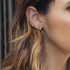 imageBriLove 14K Gold Plated Hoop Earrings for Women Mom 925 Sterling Silver CZ Six Stone Huggie Hoops Gifts for Daily WearMothers DayValentines DayBirthdayChristmasAnniversary