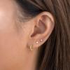 imageBriLove 14K Gold Plated Hoop Earrings for Women Mom 925 Sterling Silver CZ Six Stone Huggie Hoops Gifts for Daily WearMothers DayValentines DayBirthdayChristmasAnniversary