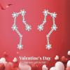 imageBriLove 925 Sterling Silver CZ Horoscope Zodiac 12 Constellation Astrology Ear Crawler Post Earrings Gift for Mom Women Mothers DayValentines DayBirthdayChristmasAnniversaryAquarius Jan 20  Feb 18