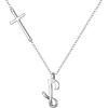 imageBriLove 925 Sterling Silver Cross Side Pendant Necklace Initial Letter Jesus Crucifix Christian Jewelry Gifts for Mom Womenr Daily WearMothers DayValentines DayBirthdayChristmasAnniversaryJ