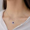 imageBriLove Gift for Women Mom 925 Sterling Silver Cubic Zirconia Dainty Love Heart Rose Flower Pendant Necklace for Daily WearMothers DayValentines DayBirthdayChristmasAnniversary03Sapphire Color SilverTone