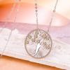 imageBriLove Gifts for Mom Women 925 Sterling Silver CZ Tree of Life Birthstone Pendant Necklace for Mothers DayValentines DayBirthdayChristmasAnniversary11NovTopaz Color