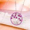 imageBriLove Gifts for Mom Women 925 Sterling Silver CZ Tree of Life Birthstone Pendant Necklace for Mothers DayValentines DayBirthdayChristmasAnniversary10OctTourmaline Color