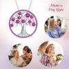 imageBriLove Gifts for Mom Women 925 Sterling Silver CZ Tree of Life Birthstone Pendant Necklace for Mothers DayValentines DayBirthdayChristmasAnniversary10OctTourmaline Color