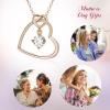imageBriLove Gifts for Mom Women 925 Sterling Silver Cubic Zirconia Dainty Double Heart Pendant Necklace for Daily WearMothers DayValentines DayBirthdayChristmasAnniversary03Rose GoldTone