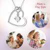 imageBriLove Gifts for Mom Women 925 Sterling Silver Cubic Zirconia Dainty Double Heart Pendant Necklace for Daily WearMothers DayValentines DayBirthdayChristmasAnniversary01Clear SilverTone