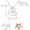 imageBriLove Gifts for Mom Women 925 Sterling Silver Cubic Zirconia Dainty Double Heart Pendant Necklace for Daily WearMothers DayValentines DayBirthdayChristmasAnniversary03Rose GoldTone