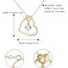 imageBriLove Gifts for Mom Women 925 Sterling Silver Cubic Zirconia Dainty Double Heart Pendant Necklace for Daily WearMothers DayValentines DayBirthdayChristmasAnniversary0214K GoldTone